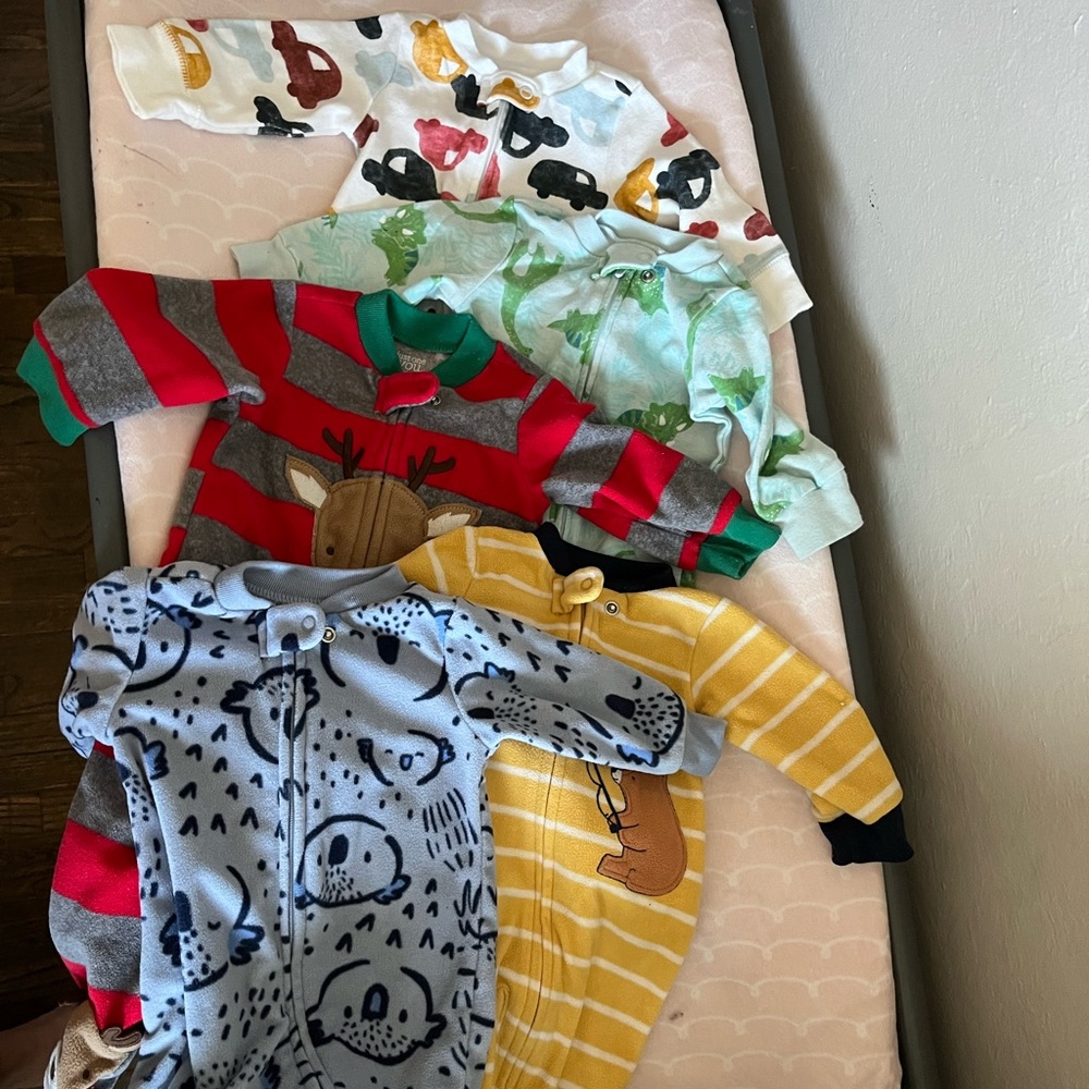 Baby 3 month onesie pajama zip up bundle